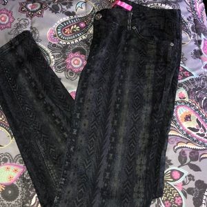 Dark denim with Aztec design